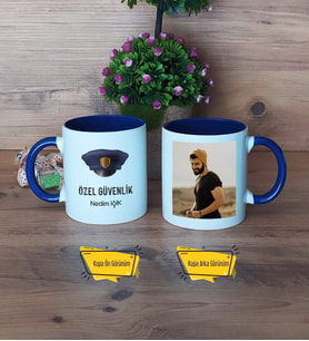 Özel Güvenlik Görevlisi Kupa Bardak Lacivert Fotoğraflı