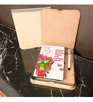 Anneler Günü Hediyesi Ahşap Kutulu Defter Kalem Set 008