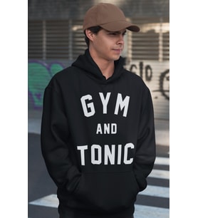 Gym And Tonic Yazılı Unisex Oversize Bodybuilding Fitness Sporcu Hoodie