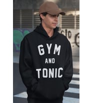Gym And Tonic Yazılı Unisex Oversize Bodybuilding Fitness Sporcu Hoodie