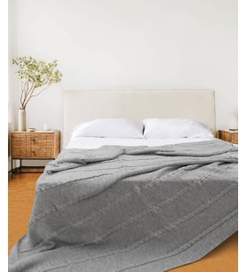 Koza Home Trenza Gri Çift Kişilik Battaniye 200x220 15030