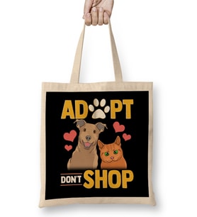 Adopt Don't Shop Cat & Dog Bez Çanta Uzun Saplı
