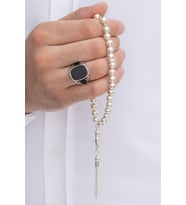 Gümüş Tespih Düz Küre Orta Boy 21gr