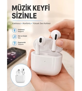 Yeni Nesil Bluetooth Kulaklık Beyaz Çağrı Cevaplayabilen Kablosuz Yeni Nesil