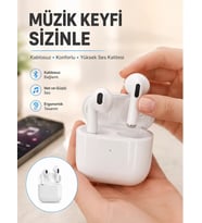 Yeni Nesil Bluetooth Kulaklık Beyaz Çağrı Cevaplayabilen Kablosuz Yeni Nesil