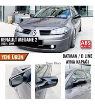 Renault Megane 2 2002-2009 Batman Yarasa Ayna Kapağı Piano Black ABS Plastik