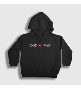 Presmono Unisex Çocuk Siyah Logo God Of War Kapüşonlu Sweatshirt 405757tt