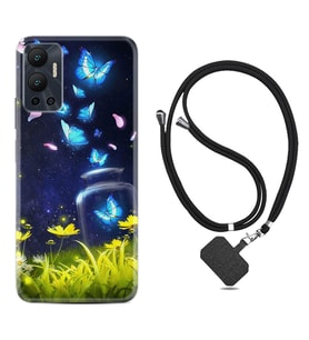 Infınix Hot 12 Kılıf Resimli Boyun Askılı İpli Desenli Silikon Flowers Fox 1309