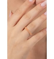 925 ayar gümüş yüzük rose birleşik yıldız silsilesi ayarlamalı yüzük SGTL13123ROSE