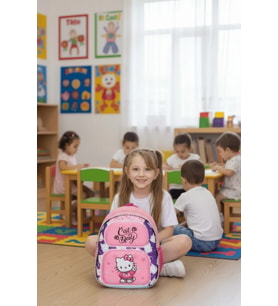 Desenli Kız Çocuk Okul Çantası Pembe – Anaokulu ve İlkokul Sırt Çantası