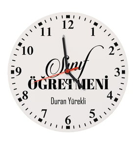 Kişiye Özel Sınıf Öğretmeni Tasarımlı Duvar Saati