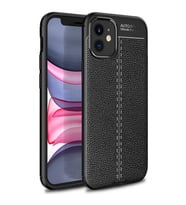Apple iPhone 12 Mini 5.4'' Deri Görünümlü Silikon Siyah