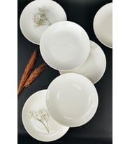 6'lı Deniz Form Porselen Servis Tabağı Seti 25 cm Krem C320.225