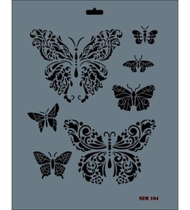Rich New Seri N-104 Stencil 35x25 cm