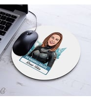 Kişiye Özel Hediye Karikatürlü En Başarılı Kadın Dalgıç Mousepad
