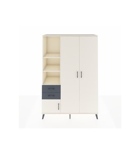 Hyperion Dolap 5 Raflı 2 Çekmeceli Tek Askılı 132x44x195 Aytaşı-Aytaşı/Antrasit