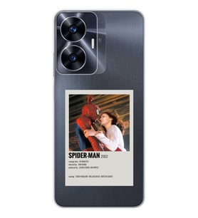 Realme C55 Uyumlu Spider Man Minimalist Poster Desenli Şeffaf Telefon Kılıfı