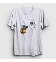 Presmono Unisex Beyaz Gift Wall E Eve T-Shirt 427498tt (Beyaz)