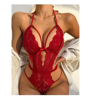 Kadın Seksi Kırmızı Dantelli Gecelik Fantazi Babydoll