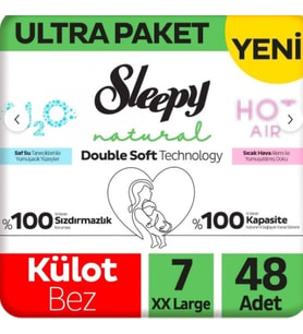 Sleepy Natural Double Soft Külot Bez Ultra Paket 7 Beden 48 Adet