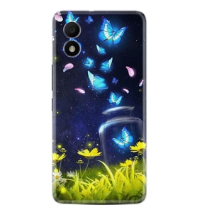 TCL 303 Kılıf Resimli Desenli Baskılı Silikon Flowers Fox 1309