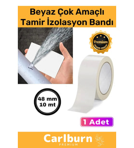 Süper Güçlü Su Geçirmez Sızdırmaz Beyaz Renk Çok Amaçlı Tamir İzolasyon Bandı 48mm x 10m 1 Adet