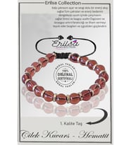 Sertifikalı Silver Fasetli Hematit - Çilek Kuvars Taşı Bileklik - Ayarlamalı (Pembe)