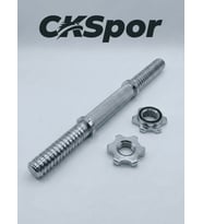 35 CM Krom Dumbbell Barı - Yıldız Vidalı Çelik Ağırlık Barı (20 mm Çap)