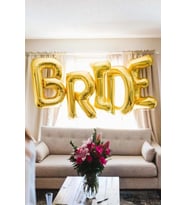 Çıtıpıtıstore Gold Renkli Bride 100 Cm 40 Inç Mega Boy Folyo Balon Seti