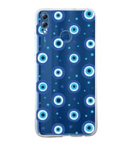 PrintiFy Huawei Honor 8X ile Uyumlu 1mm Slim Fit Nazar Boncuğu 1 Baskılı Şeffaf  Kılıf