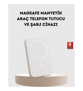 Mey İthalat® 5000mAh Manyetik Powerbank – iPhone Serisi İçin Taşınabilir Kablosuz Şarj Cihazı