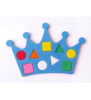 Montessori Eğitici Taç Şekil Oyuncağı İnce Motor Becerileri Geliştirme Renk ve Şekil Tanıma (Mavi)
