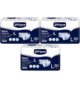 Canped Yetişkin Bezi Bel Bantlı Gece Night L - Büyük - Large 90 Adet