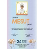 Kişiye Özel Sünnet Davetiyesi Beyaz Zarflı 9006 Kodlu