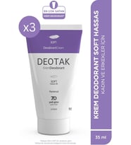 Deotak Soft Krem Deodorant Fresh Koku 35 ml x 3 Hassas Ciltler İçin 7 Güne Kadar Etkili