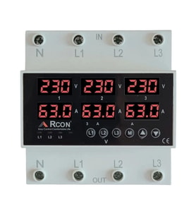 Rcon Rcv 05 Ev Tipi Trifaze Akım Voltaj  Koruyucu 63 A Sigorta