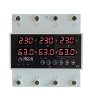 Rcon Rcv 05 Ev Tipi Trifaze Akım Voltaj  Koruyucu 63 A Sigorta