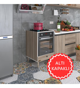Kenzlife ankastre modülü kabini tulyum crd fırın ocak dolabı özel boy ayarlı ayaklı kapaklı (Karışık)