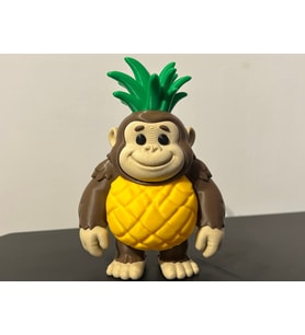 Ananas Goril Figürü - 3D Yazıcı Tropikal Meyve Hibrit Biblo - Gülen Goril Heykelcik