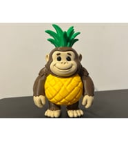 Ananas Goril Figürü - 3D Yazıcı Tropikal Meyve Hibrit Biblo - Gülen Goril Heykelcik
