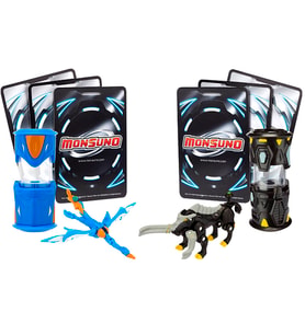 MONSUNO Fırlatma Kapsülleri ve 6 Oyun Kartı, Lisanslı Evo vs Crossbolt Figürleri