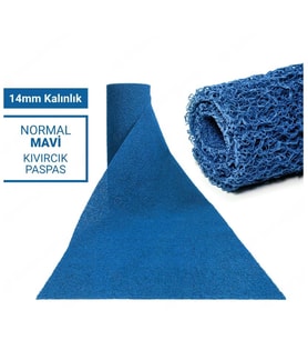 100X80CM MAVİ KIVIRCIK PASPAS-HALI KAYMAZ YOLLUK LİDYA 14MM