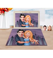 BK Gift Kişiye Özel Sevgililer Karikatürlü 1000 Parça Profesyonel Puzzle-14