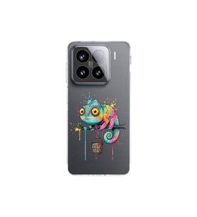 Xiaomi Mi 14 ile Uyumlu Splash Bukalemun Tasarımlı Şeffaf Silikon Kılıf