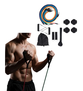 Direnç Seviyeli Pilates Ve Fitness Egzersiz Bandı Seti Kapı Askılı