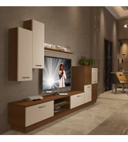 Decoraktiv Eko 6B Mdf Dvd Tv Ünitesi Tv Sehpası - Ceviz Beyaz (Beyaz - Kahverengi)