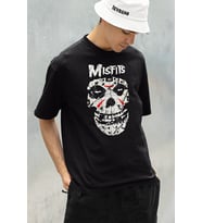 Müzik Grubu Misfits Baskılı Unisex Oversize Tişört
