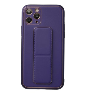 Newface Apple iPhone 11 Pro Kılıf Coco Deri Standlı Kapak - Mor