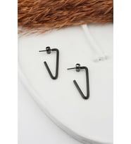 Kadın 316L Paslanmaz Çelik Basic Geometrik 3 cm V Model Küpe