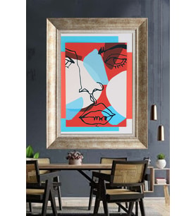 Tablore Minimalist Soyut Kadın Yüzü Çerçeveli Kanvas Tablo Modern Pop Art Duvar Dekoru